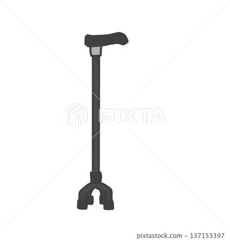 Cane, 4-point cane, walking aid, elderly, hemiplegia, rehabilitation, going out, walking practice, monochrome, gray Cane, 4-point cane, walking aid, elderly, hemiplegia, rehabilitation, going out, walking practice, monochrome, gray 137153397
