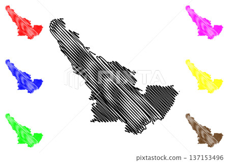 Skopelos island (Hellenic Republic, Greece, Aegean Sea) map vector illustration, scribble sketch Skopelos map Skopelos island (Hellenic Republic, Greece, Aegean Sea) map vector illustration, scribble sketch Skopelos map 137153496