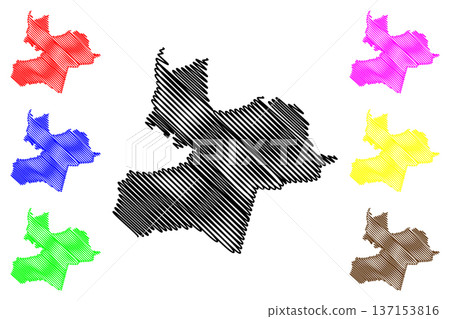 Viana municipality (Espirito Santo state, Municipalities of Brazil, Federative Republic of Brazil) map vector illustration, scribble sketch Viana map 137153816