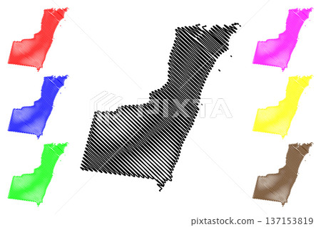 Vila Velha municipality (Espirito Santo state, Municipalities of Brazil, Federative Republic of Brazil) map vector illustration, scribble sketch Vila Velha map 137153819