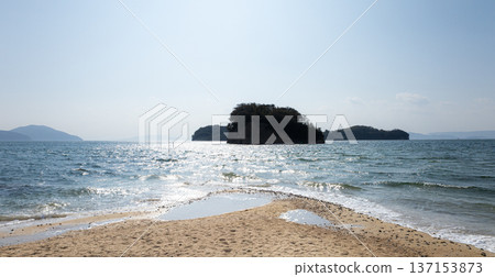 Scenery of Angel Road, a tourist spot on Shodoshima Island in Kagawa Prefecture, Setouchi Scenery of Angel Road, a tourist spot on Shodoshima Island in Kagawa Prefecture, Setouchi 137153873