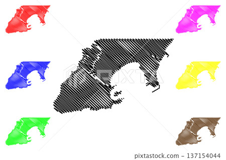 Vitoria municipality (Espirito Santo state, Municipalities of Brazil, Federative Republic of Brazil) map vector illustration, scribble sketch Vitoria map 137154044