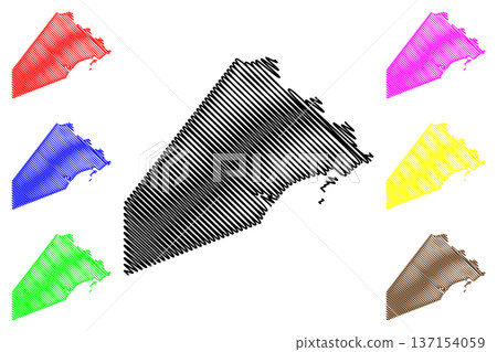 Piuma municipality (Espirito Santo state, Municipalities of Brazil, Federative Republic of Brazil) map vector illustration, scribble sketch Piuma map 137154059