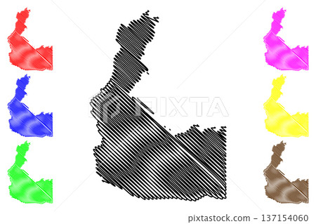 Rio Novo do Sul municipality (Espirito Santo state, Municipalities of Brazil, Federative Republic of Brazil) map vector illustration, scribble sketch map 137154060