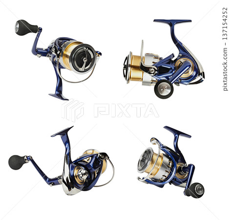 Professional blue and gold spinning fishing reel  137154252