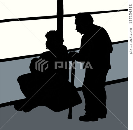 Vector drawing. Boy sitting in the bus 137154818