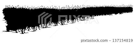 Vector drawing. Army on chariots 137154819