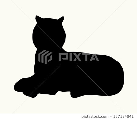 Vector drawing. The tiger lies on the ground 137154841
