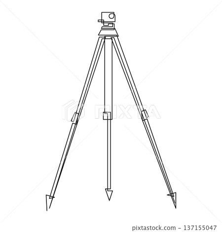 Continuous Line Theodolite Surveying Instrument Illustration Continuous Line Theodolite Surveying Instrument Illustration 137155047