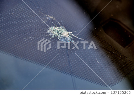 crack and impact on windshield crack and impact on windshield 137155265
