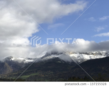 snow over the french mountains snow over the french mountains 137155328
