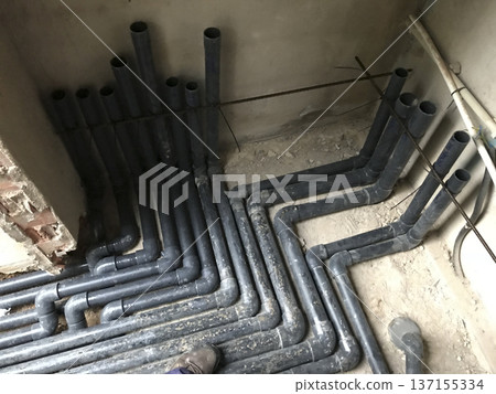 pvc pipes used for plumbing installations 137155334