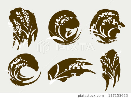 米飯日式米標示插圖集 137155623