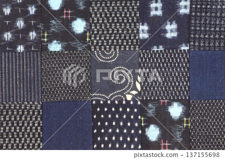 用靛藍染色的卡蘇裡拼布 137155698