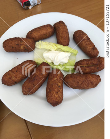 plate of cod croquettes plate of cod croquettes 137155721