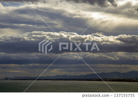 coastal landscape of the mediterranean sea on a cloudy day 137155735