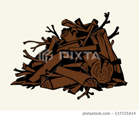 Vector drawing. A bunch of branches. Vector drawing. A bunch of branches. 137155814