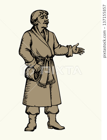 Vector illustration of a man in a Ukrainian costume. 137155857