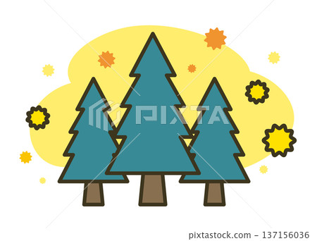 雪松花粉散播示意圖 雪松花粉散播示意圖 137156036