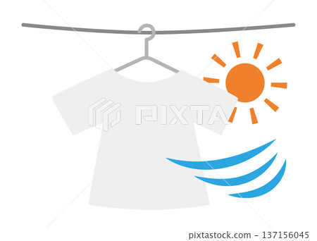 戶外晾曬衣物的插圖 戶外晾曬衣物的插圖 137156045