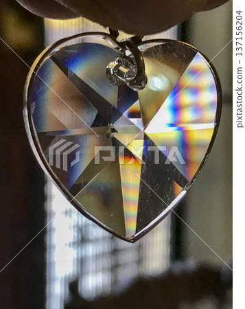 transparent crystal pendant cut in the shape of heart transparent crystal pendant cut in the shape of heart 137156204
