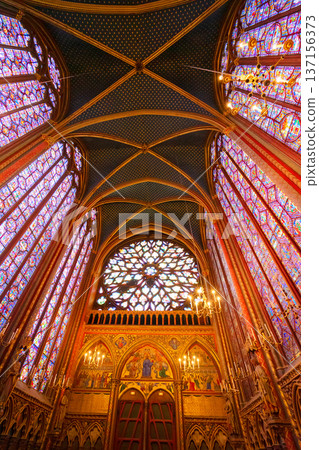 Stained glass windows of Saint Chapelle 137156373