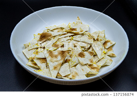 beautiful texture ripe of natural chips potato on background beautiful texture ripe of natural chips potato on background 137156874