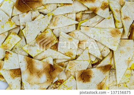 beautiful texture ripe of natural chips potato on background beautiful texture ripe of natural chips potato on background 137156875