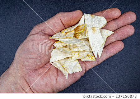 beautiful texture ripe of natural chips potato on background beautiful texture ripe of natural chips potato on background 137156878
