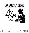 Warning illustrations for handling with care For logistics and factories 137156904