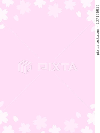 豎幅背景，櫻花邊框，粉紅色 137156935