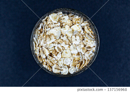 beautiful texture ripe of natural flakes oat on background beautiful texture ripe of natural flakes oat on background 137156968