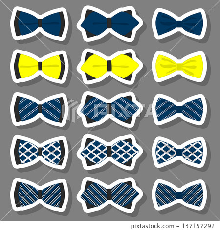 Illustration on theme big set ties different types, bowties various size 137157292