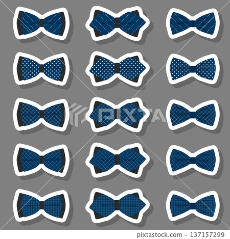 Illustration on theme big set ties different types, bowties various size 137157299