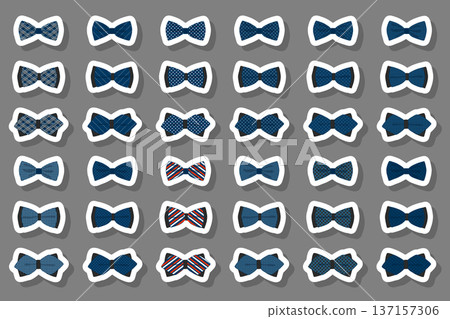 Illustration on theme big set ties different types, bowties various size 137157306