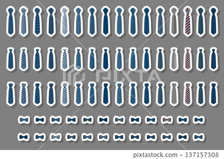 Illustration on theme big colored set neckties different types Illustration on theme big colored set neckties different types 137157308