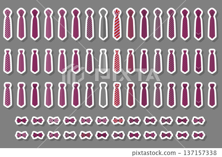Illustration on theme big colored set neckties different types Illustration on theme big colored set neckties different types 137157338