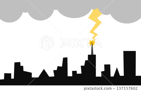 Illustration of lightning (lightning rod) Illustration of lightning (lightning rod) 137157602