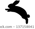 Jumping rabbit silhouette illustration 137158041