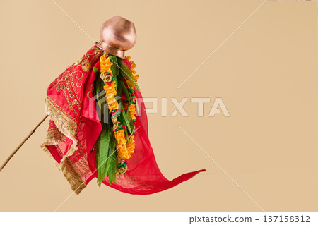 Gudi padwa festival celebrating hindu new year decoration Gudi padwa festival celebrating hindu new year decoration 137158312