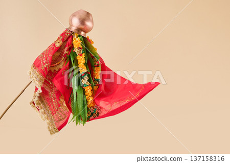 Gudi padwa celebrating hindu new year with traditional elements Gudi padwa celebrating hindu new year with traditional elements 137158316