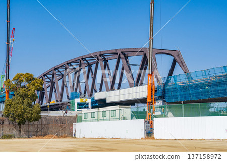 Osaka City, Hanshin Namba Line Yodogawa Bridge Reconstruction Project, February 2026 137158972