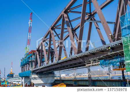 大阪市阪神難波線淀川橋重建工程,2026年2月 大阪市阪神難波線淀川橋重建工程,2026年2月 137158978