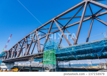 大阪市阪神難波線淀川橋重建工程,2026年2月 大阪市阪神難波線淀川橋重建工程,2026年2月 137158979