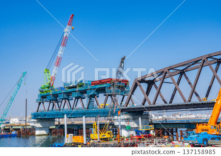 大阪市阪神難波線淀川橋重建工程,2026年2月 大阪市阪神難波線淀川橋重建工程,2026年2月 137158985
