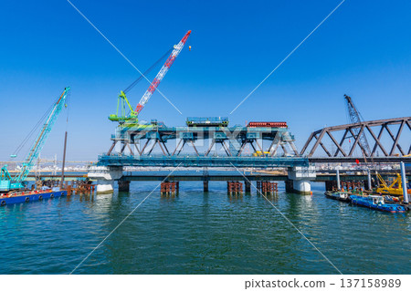 Osaka City, Hanshin Namba Line Yodogawa Bridge Reconstruction Project, February 2026 137158989