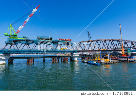 Osaka City, Hanshin Namba Line Yodogawa Bridge Reconstruction Project, February 2026 Osaka City, Hanshin Namba Line Yodogawa Bridge Reconstruction Project, February 2026 137158991
