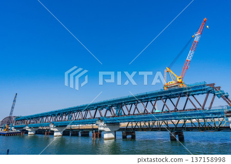 Osaka City, Hanshin Namba Line Yodogawa Bridge Reconstruction Project, February 2026 137158998