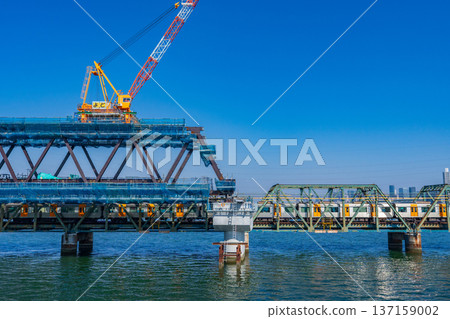 Osaka City, Hanshin Namba Line Yodogawa Bridge Reconstruction Project, February 2026 137159002