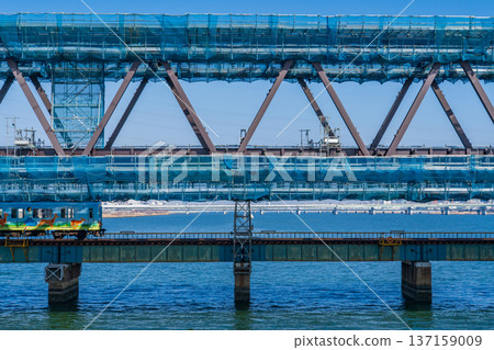 Osaka City, Hanshin Namba Line Yodogawa Bridge Reconstruction Project, February 2026 137159009